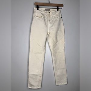 Everlane 25 Cream High Rise Straight Jeans‎ CP0169